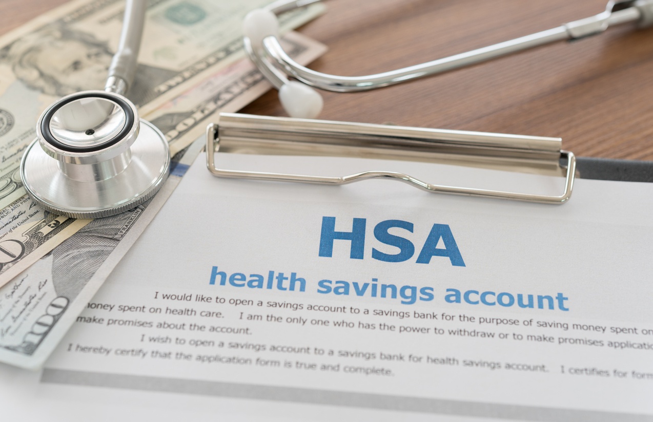 Shows HSA and medical items with money